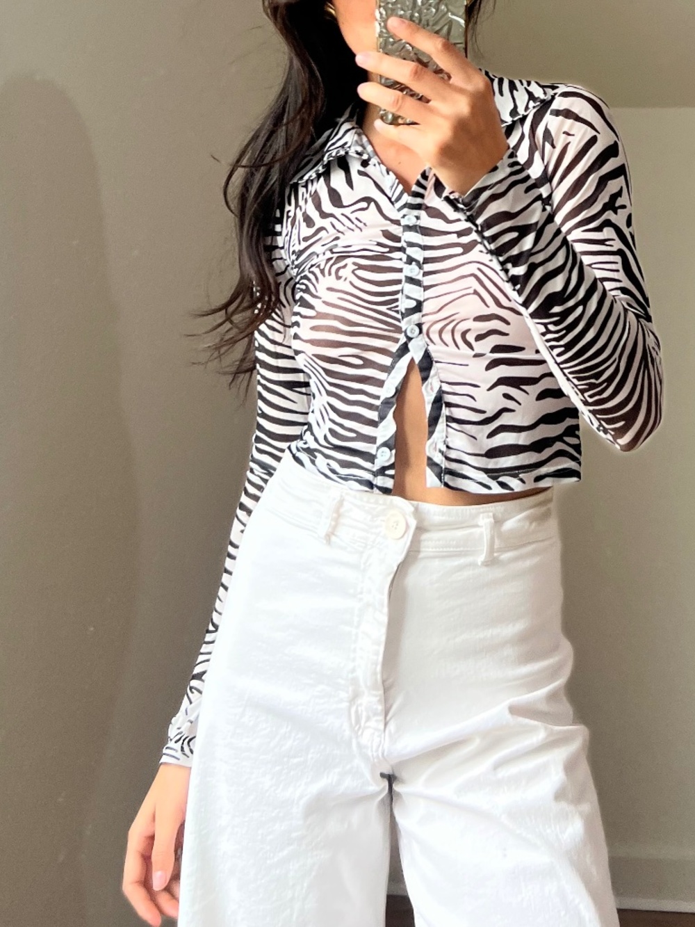 Breezy Zebra print top-Light summer top